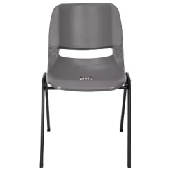 Flash Furniture HERCULES Series 661 Lb. Capacity Gray Ergonomic Shell Stack Chair With Black Frame And 16'' Seat Height, Set Of 5 -Children Furniture Store GUEST bcd554c3 77f4 4f95 8ff5 7cfd2abda83c