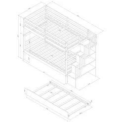 Twin Over Twin Bunk Bed With Trundle, Stairs And Storage Shelves-ModernLuxe -Children Furniture Store GUEST bcffc792 f371 40c0 8e66 05ac422361a4