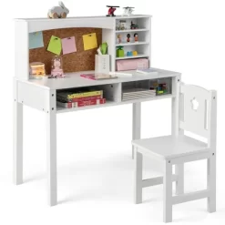 Costway Kids Desk And Chair Set Study Writing Workstation With Hutch & Bulletin Board -Children Furniture Store GUEST bd41e6dc bb8c 42c8 9773 14ef1e75f8c8