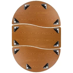 Emma And Oliver 3 Piece 86" Oval Wave Collaborative Grey Kids Adjustable Activity Table Set -Children Furniture Store GUEST bdeb02f4 2c09 420d aaeb e8761404e277