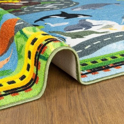 KC CUBS Boy & Girl Kids Animal Safari Car Vehicle Traffic Road Educational Learning & Game Play Nursery Bedroom Classroom Rug Carpet 8 KC CUBS Boy & Girl Kids Animal Safari Car Vehicle Traffic Road Educational Learning & Game Play Nursery Bedroom Classroom Rug Carpet - Image 6
