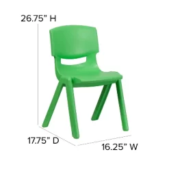 Emma And Oliver 5 Pack Plastic Stackable School Chair With 15.5'' Seat Height -Children Furniture Store GUEST bef00c82 0ccb 436b be40 0857a9bb591d