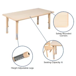 Flash Furniture 23.625"W X 47.25"L Rectangular Plastic Height Adjustable Activity Table Set With 4 Chairs 17 Flash Furniture 23.625"W X 47.25"L Rectangular Plastic Height Adjustable Activity Table Set With 4 Chairs -Children Furniture Store GUEST c11eeaad ed1f 4f3e 88de 5efe2bf35b1e