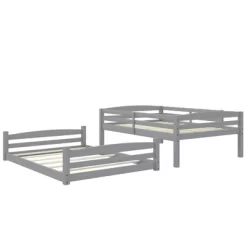 Full Over Full Alaina Floor Wood Bunk Bed - Room & Joy -Children Furniture Store GUEST c24be05e f164 485e 808a c4d07721356f