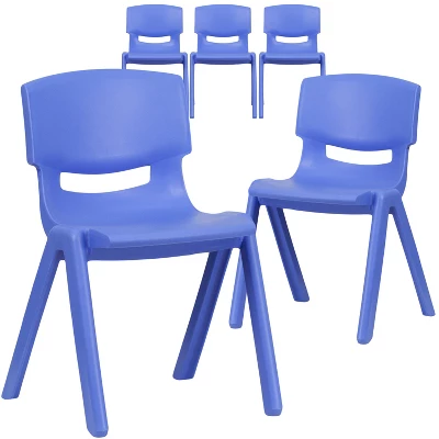 Emma And Oliver 5 Pack Plastic Stackable School Chair With 13.25" Seat Height 13 Emma And Oliver 5 Pack Plastic Stackable School Chair With 13.25" Seat Height - Image 11