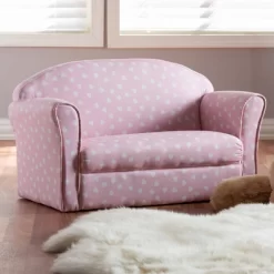 Erica Heart Upholstered Kids' 2 Seater Sofa Pink - Baxton Studio -Children Furniture Store GUEST c33c9d18 ba52 42bc a0a4 668c3dbbc25e