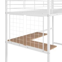 Twin Metal Loft Bed With Desk And Metal Grid - ModernLuxe 21 Twin Metal Loft Bed With Desk And Metal Grid - ModernLuxe -Children Furniture Store GUEST c3b924c9 c7ed 4b39 8a8d 1d4491bd3332