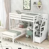 Twin Size Loft Bed With Separate Bed, Staircase For Storage, Desk, Shelves And Drawers - ModernLuxe -Children Furniture Store GUEST c5457eb9 6cf5 46ca a377 2b4764e58143