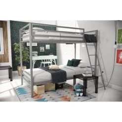 Twin Over Twin Maxwell Metal Bunk Bed Gray - Novogratz -Children Furniture Store GUEST c5ca09e3 edae 4f47 b5a6 f20dcf33fb6a