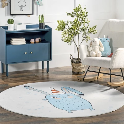 NuLOOM Eowyn Modern Rabbit Machine Washable Kids Area Rug 3 NuLOOM Eowyn Modern Rabbit Machine Washable Kids Area Rug