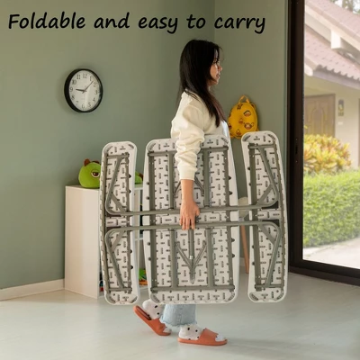 Foldable White Kids' Picnic Table Bench Outdoor Portable Children's Backyard Table, Crafting, Dining, And Playtime Patio Table 9 Foldable White Kids' Picnic Table Bench Outdoor Portable Children's Backyard Table, Crafting, Dining, And Playtime Patio Table - Image 7