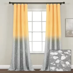52"x84" Set Of 2 Glitter Ombre Metallic Print Window Curtain Panels - Lush Décor -Children Furniture Store GUEST c6b9d338 3677 4ad0 a033 a74bd7d61740
