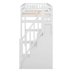 Twin Size Loft Bed With Storage Staircase And Built-in Desk-ModernLuxe -Children Furniture Store GUEST c704aff5 b273 4206 9b19 39257ffeda00