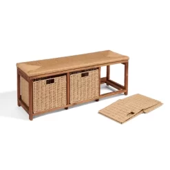 Badger Basket Kid's Storage Bench With Woven Top And Baskets Brown -Children Furniture Store GUEST c8f0260f 4022 4d68 85c8 39ffbead22af