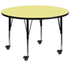 Flash Furniture Mobile 48'' Round Thermal Laminate Activity Table - Height Adjustable Short Legs -Children Furniture Store GUEST c93172bb 6c0e 483c 83b1 639aabc6fc88