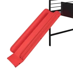 Twin Size Metal House Loft Bed With Slide And Two-Sided Writable Wooden Board-ModernLuxe -Children Furniture Store GUEST c9a449fd 0b50 41a9 9003 2a4a6ef6fa05