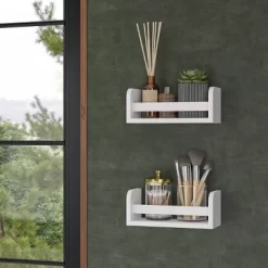 2pk Kids' 10" Floating Wall Mount Bookshelf Set White - RiverRidge Home -Children Furniture Store GUEST ca0c00c6 c615 497b a352 7e136e7c6dc7