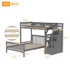 Twin Over Full Loft Bed With Staircase - ModernLuxe 15 Twin Over Full Loft Bed With Staircase - ModernLuxe -Children Furniture Store GUEST caa5c5d4 4cc0 449b ba46 47ad73376f79