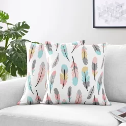 Coral & Turquoise Feather Throw Pillow - Sweet Jojo Designs 7 Coral & Turquoise Feather Throw Pillow - Sweet Jojo Designs -Children Furniture Store GUEST caf6e566 4f07 4d34 b03a 528eb0ed35e6