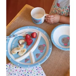 5pc Bamboo Fiber Mouse Dinnerware Set Blue - Red Rover -Children Furniture Store GUEST cb9c2476 be54 43f3 b7ed a76fe6d201b5