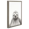24" X 18" Sloth Framed Canvas Art - Uniek