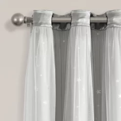 Star Sheer Insulated Grommet Blackout Window Curtain Panel Set - Lush Décor -Children Furniture Store GUEST cd64f084 c2ed 44de 9a60 b862a5625e3f