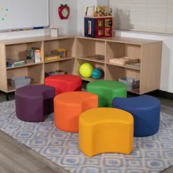 Flash Furniture Soft Seating Flexible Moon For Classrooms And Daycares - 12" Seat Height -Children Furniture Store GUEST ce82c09e 4838 4f33 b26e 5035b19f4dd6