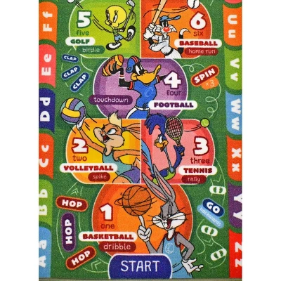 KC CUBS | Looney Tunes Boy & Girl Kids Hopscotch Number Counting Educational Learning & Game Play Nursery Bedroom Classroom Rug Carpet, 2' 7" X 6' 0" 9 KC CUBS | Looney Tunes Boy & Girl Kids Hopscotch Number Counting Educational Learning & Game Play Nursery Bedroom Classroom Rug Carpet, 2' 7" X 6' 0" - Image 7