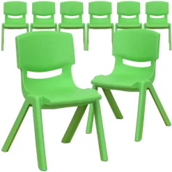 Flash Furniture 8 Pack Plastic Stackable School Chair With 12" Seat Height