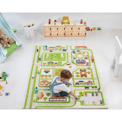 52.5"x71" Traffic Green 3D Play Rug - IVI 8 52.5"x71" Traffic Green 3D Play Rug - IVI - Image 6