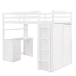 Twin Size Loft Bed With Drawers, Desk And Wardrobe-ModernLuxe -Children Furniture Store GUEST d2260dea cbe9 4ae2 825b 255a384ed8a0