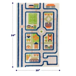 39"x59" Traffic Blue 3D Play Rug - IVI