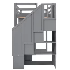 Twin Size Loft Bed With Wardrobe, Staircase, Desk And Storage Drawers - ModernLuxe -Children Furniture Store GUEST d2eb66cd dc3f 483a 9a1d afac8eb3ba5d