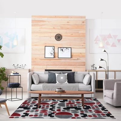 Disney Mickey Mouse Encore 7'10"x10' Indoor Spheres Area Rug Red/Black/Gray 3 Disney Mickey Mouse Encore 7'10"x10' Indoor Spheres Area Rug Red/Black/Gray