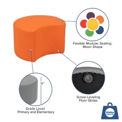 Flash Furniture Soft Seating Flexible Moon For Classrooms And Daycares - 12" Seat Height -Children Furniture Store GUEST d371b797 23ad 438b 923e 0f5b37259acb