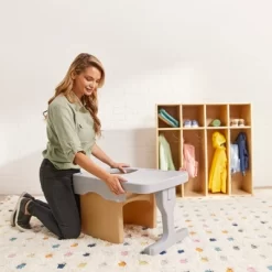 ECR4Kids Tri-Me Cube Chair Desk, Kids Furniture, Light Grey -Children Furniture Store GUEST d5f66553 1476 48b8 a979 7f3d7c36908e