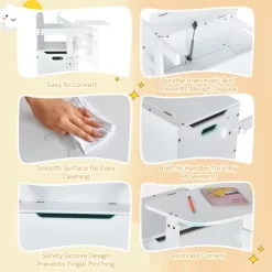 Costway 3-in-1 Kids Convertible Storage Bench Wood Activity Table And Chair Set -Children Furniture Store GUEST d642ffa0 7261 4ee5 aac7 8aecf191e9c9