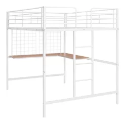 Full Size Metal Loft Bed With Desk And Grid - ModernLuxe -Children Furniture Store GUEST d88d860a b481 4184 9477 502c4aac0939