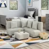 Tibbetts Kids' Sectional With Ottoman Gray/White - HOMES: Inside + Out -Children Furniture Store GUEST d896ea2e 907a 4014 89e8 26f68222654e
