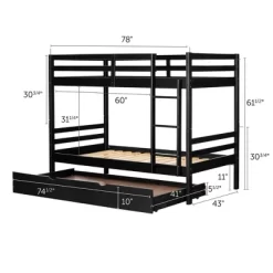 Fakto Bunk Beds With Trundle Matte Black - South Shore -Children Furniture Store GUEST d8dfd05c 0d93 43be a7fc 8c6b9cd46eb0