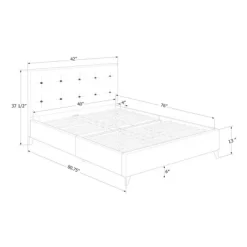 Dylane Upholstered Platform Bed And Headboard Pale Soft - South Shore -Children Furniture Store GUEST d9a8f60c 4903 4f39 a53c 88433f752809 2