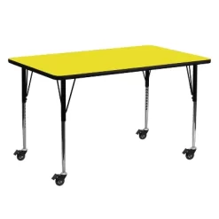 Flash Furniture Mobile 24''W X 60''L Rectangular HP Laminate Activity Table - Standard Height Adjustable Legs -Children Furniture Store GUEST d9b6613c 6c9f 4e19 adb9 6ccfbc8204fd