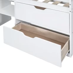 Twin Size Low Loft Bed With Rolling Desk, Shelves And Drawers - ModernLuxe -Children Furniture Store GUEST d9c34ab7 6ee8 4508 b3a8 dcf892a268c5