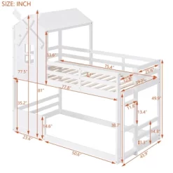 Twin Over Twin Bunk Bed With Roof, Window, Guardrails And Ladder - ModernLuxe -Children Furniture Store GUEST db32df76 044f 4401 8eb6 0e20cb48ae1e