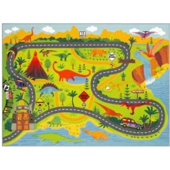 KC CUBS Boy & Girl Kids Dinosaur Dino Car Vehicle Traffic Road Educational Learning & Game Play Nursery Bedroom Classroom Rug Carpet -Children Furniture Store GUEST de0891e7 4981 4999 bbb8 e7aa8816c3c3