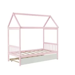 Twin Size House Shaped Platform Bed With Trundle - ModernLuxe -Children Furniture Store GUEST de4d0dfc c568 4c5e 89b8 3f71be7d4e31