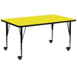 Flash Furniture Mobile 30''W X 72''L Rectangular HP Laminate Activity Table - Height Adjustable Short Legs -Children Furniture Store GUEST deb7b5c9 c89d 4656 a32e 922ed4cbc377