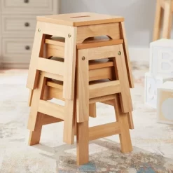 Melissa & Doug Wooden Stools - Set Of 4 - Natural -Children Furniture Store GUEST def6d236 1733 4700 a917 88837a8c5308