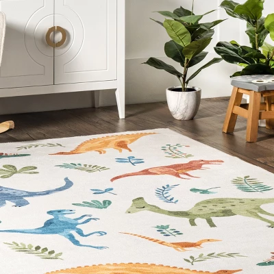 NuLOOM Eamon Dinosaur Machine Washable Kids Area Rug 10 NuLOOM Eamon Dinosaur Machine Washable Kids Area Rug - Image 8
