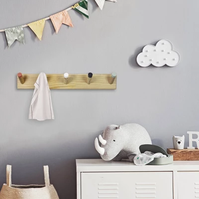 Painted Kids' Wood Hooks - Pillowfort™ 6 Painted Kids' Wood Hooks - Pillowfort™ - Image 4